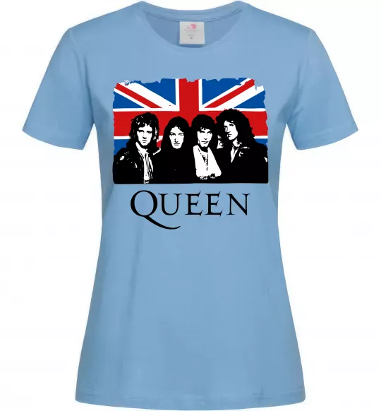 Женская футболка Queen прапор Великої Британії Голубой фото