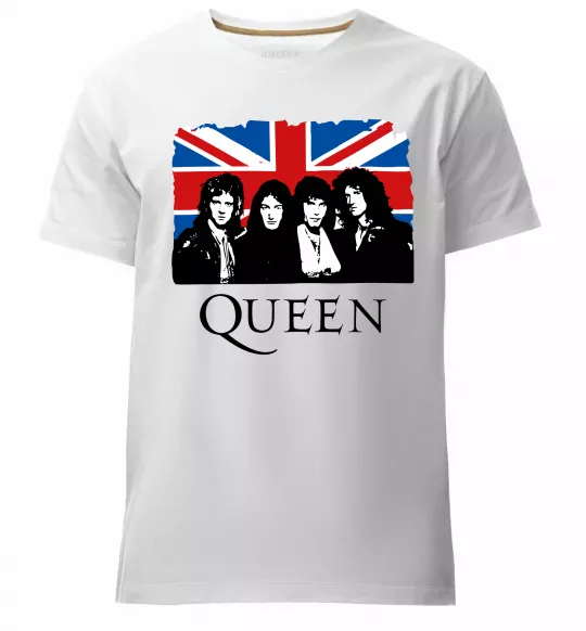 Мужская премиум футболка Queen прапор Великої Британії Белый фото