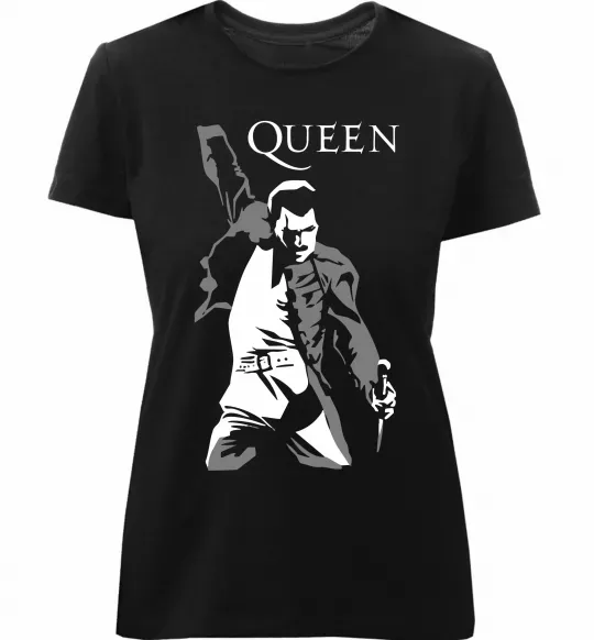 Жіноча преміум футболка Freddie Mercury Queen Чорний фото