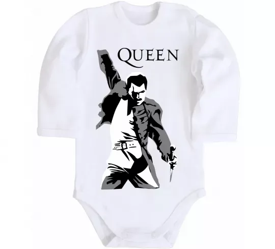 Детский боди Freddie Mercury Queen Белый фото