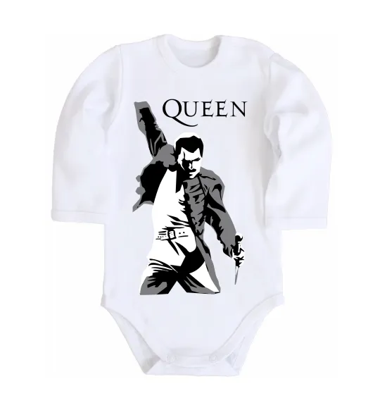 Дитячий бодік Freddie Mercury Queen Білий фото