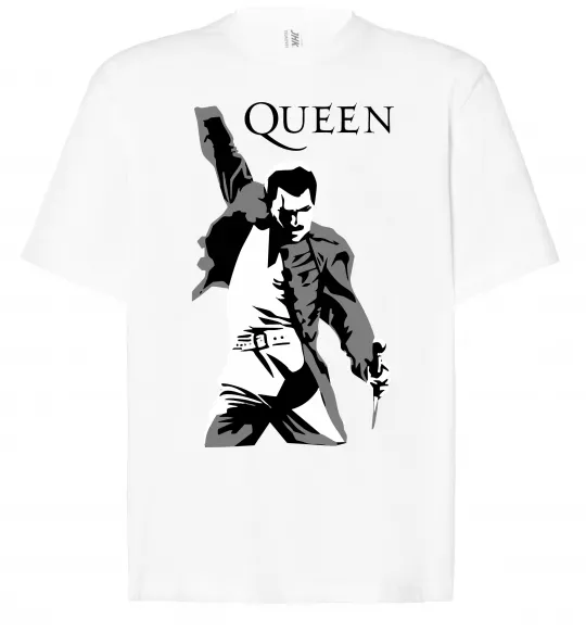 Футболка Оверсайз Freddie Mercury Queen Белый фото