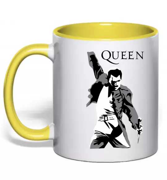 Чашка с цветной ручкой Freddie Mercury Queen Солнечно желтый фото