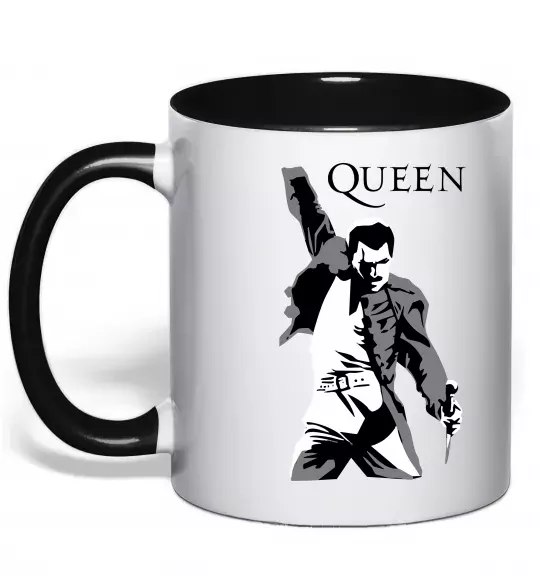 Чашка с цветной ручкой Freddie Mercury Queen Черный фото
