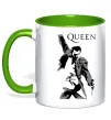 Чашка з кольоровою ручкою Freddie Mercury Queen Лаймовий фото