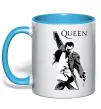 Чашка с цветной ручкой Freddie Mercury Queen Голубой фото