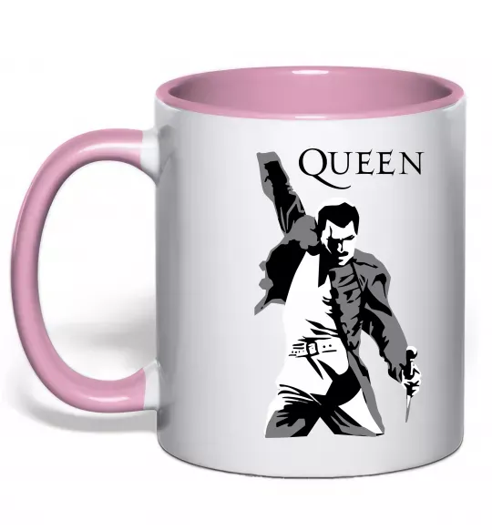 Чашка с цветной ручкой Freddie Mercury Queen Нежно розовый фото