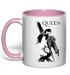 Чашка с цветной ручкой Freddie Mercury Queen Нежно розовый фото