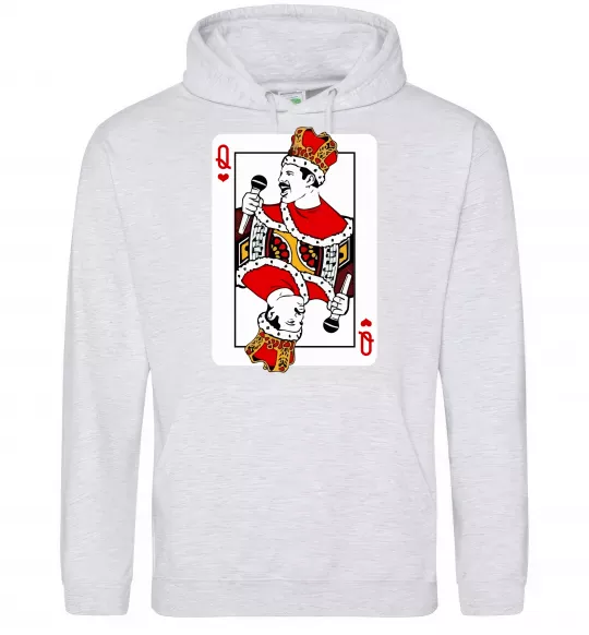 Жіноча толстовка (худі) Queen карта Сірий меланж фото