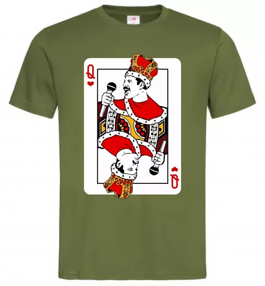 Чоловіча футболка Queen карта Оливковий фото