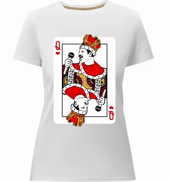 Жіноча преміум футболка Queen карта Білий фото