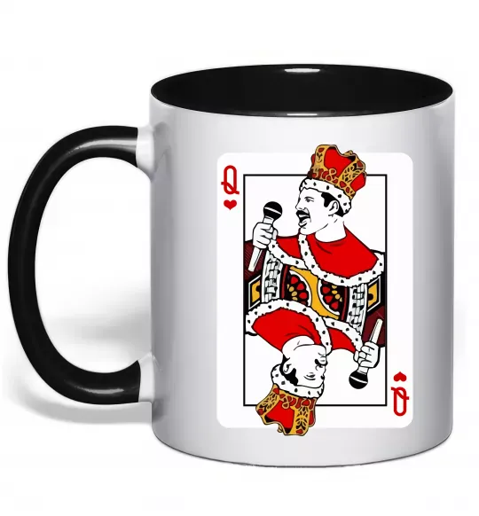 Чашка с цветной ручкой Queen карта Черный фото