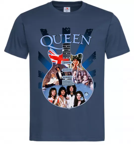 Мужская футболка Queen гітара Темно-синий фото