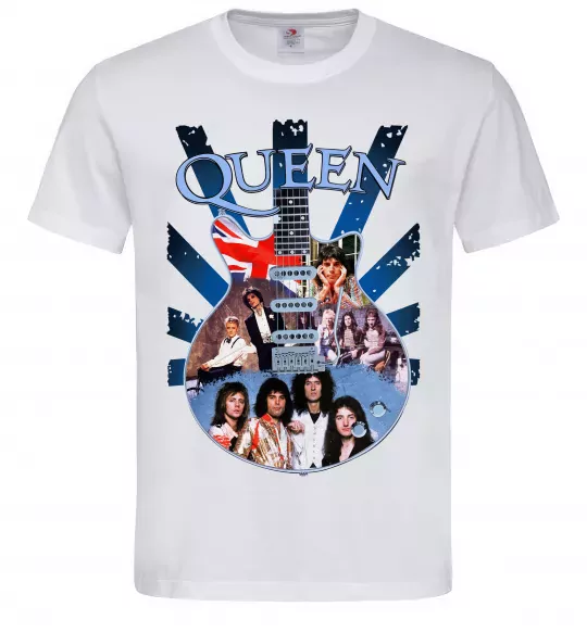 Мужская футболка Queen гітара Белый фото