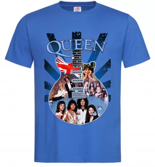 Мужская футболка Queen гітара Ярко-синий фото