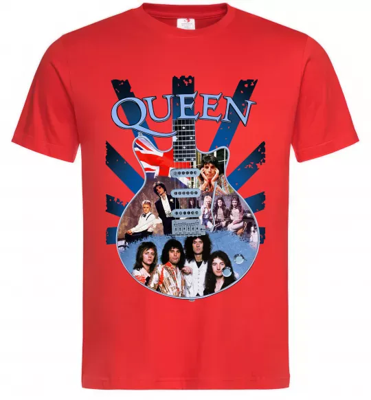 Мужская футболка Queen гітара Красный фото
