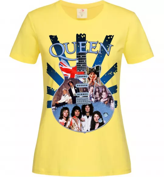 Жіноча футболка Queen гітара Лимонний фото