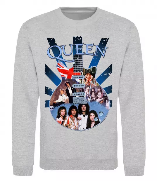 Світшот Queen гітара Сірий меланж фото