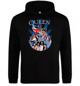 Мужская толстовка (худи) Queen гітара Черный фото