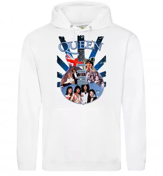 Мужская толстовка (худи) Queen гітара Белый фото