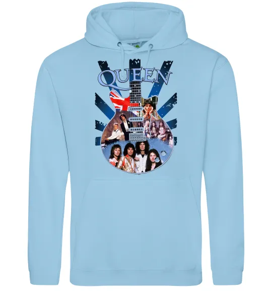 Женская толстовка (худи) Queen гітара Голубой фото
