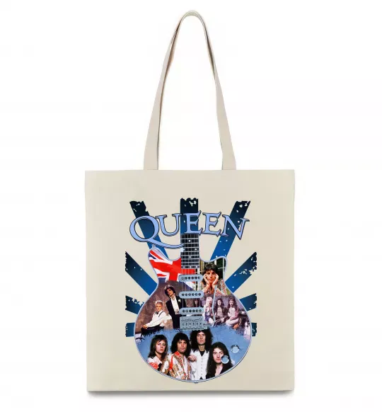 Еко-сумка Queen гітара Бежевий фото