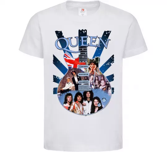 Дитяча футболка Queen гітара Білий фото