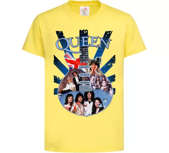 Дитяча футболка Queen гітара Лимонний фото