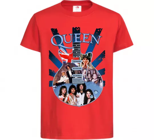 Дитяча футболка Queen гітара Червоний фото