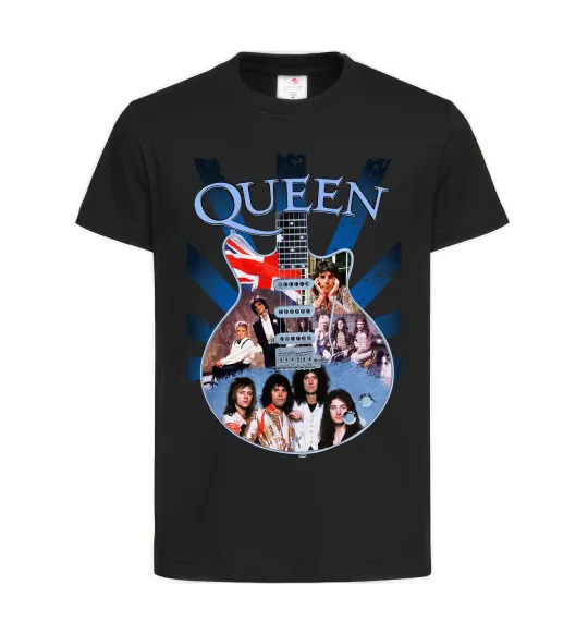 Дитяча футболка Queen гітара Чорний фото