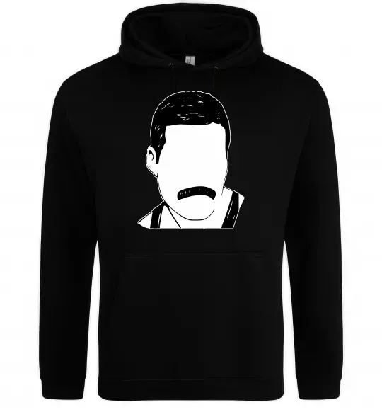 Чоловіча толстовка (худі) Freddie Mercury вуса Чорний фото