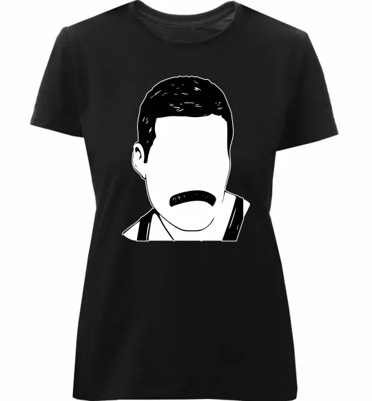 Жіноча преміум футболка Freddie Mercury вуса Чорний фото