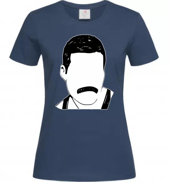 Жіноча футболка Freddie Mercury вуса Темно-синій фото