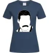Жіноча футболка Freddie Mercury вуса Темно-синій фото