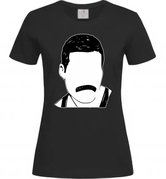 Жіноча футболка Freddie Mercury вуса Чорний фото