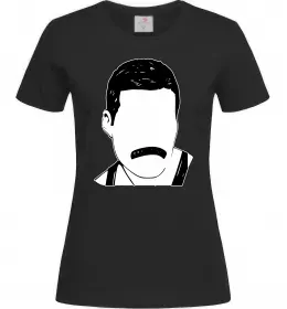 Жіноча футболка Freddie Mercury вуса Чорний фото