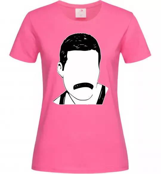Жіноча футболка Freddie Mercury вуса Яскраво-рожевий фото