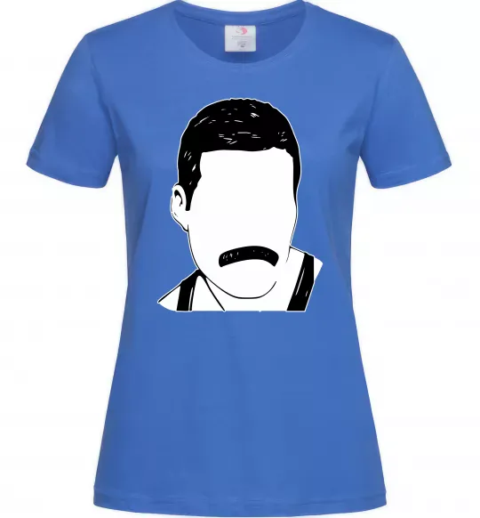Жіноча футболка Freddie Mercury вуса Яскраво-синій фото
