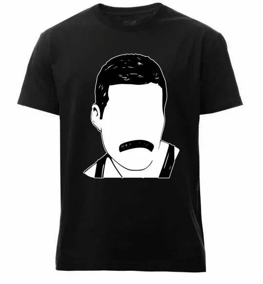 Мужская премиум футболка Freddie Mercury вуса Черный фото