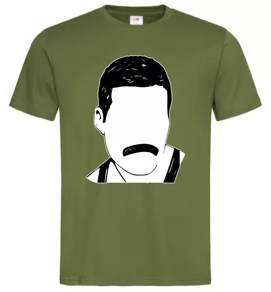 Чоловіча футболка Freddie Mercury вуса Оливковий фото