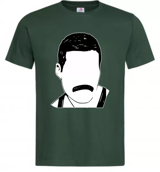 Чоловіча футболка Freddie Mercury вуса Темно-зелений фото