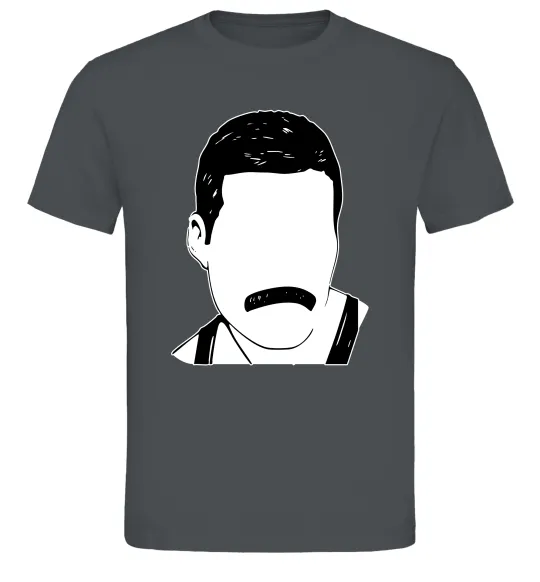 Чоловіча футболка Freddie Mercury вуса Графіт фото