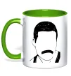 Чашка с цветной ручкой Freddie Mercury вуса Лаймовый фото