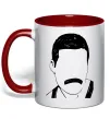 Чашка з кольоровою ручкою Freddie Mercury вуса Червоний фото