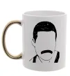 Чашка з кольоровою ручкою Freddie Mercury вуса Золото фото