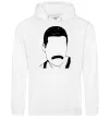 Чоловіча толстовка (худі) Freddie Mercury вуса Білий фото