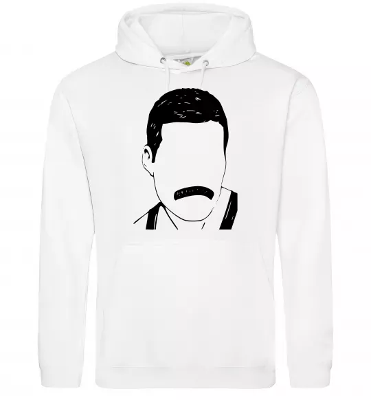 Женская толстовка (худи) Freddie Mercury вуса Белый фото