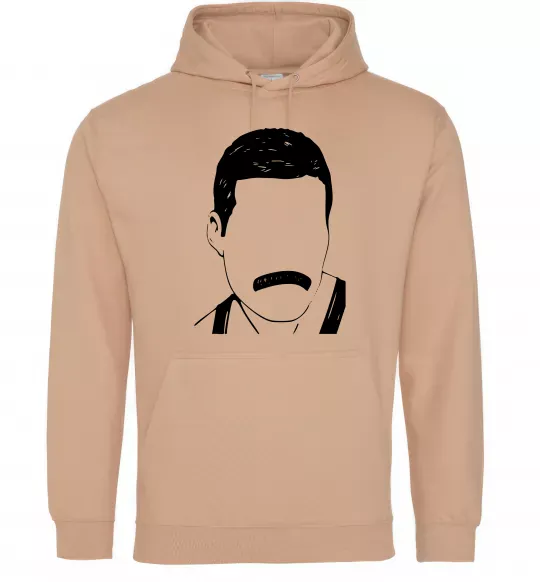 Женская толстовка (худи) Freddie Mercury вуса Песочный фото