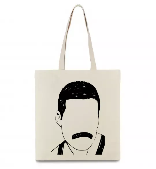 Еко-сумка Freddie Mercury вуса Бежевий фото