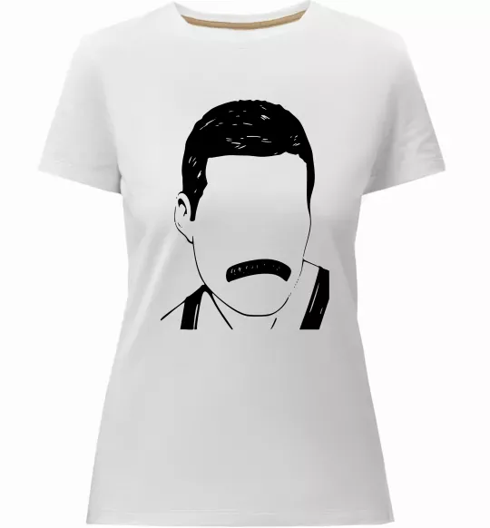 Жіноча преміум футболка Freddie Mercury вуса Білий фото